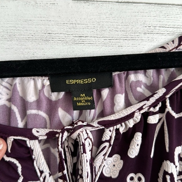 Expresso Purple Floral Bell Sleeve Blouse | SIZE M - Picture 6 of 6